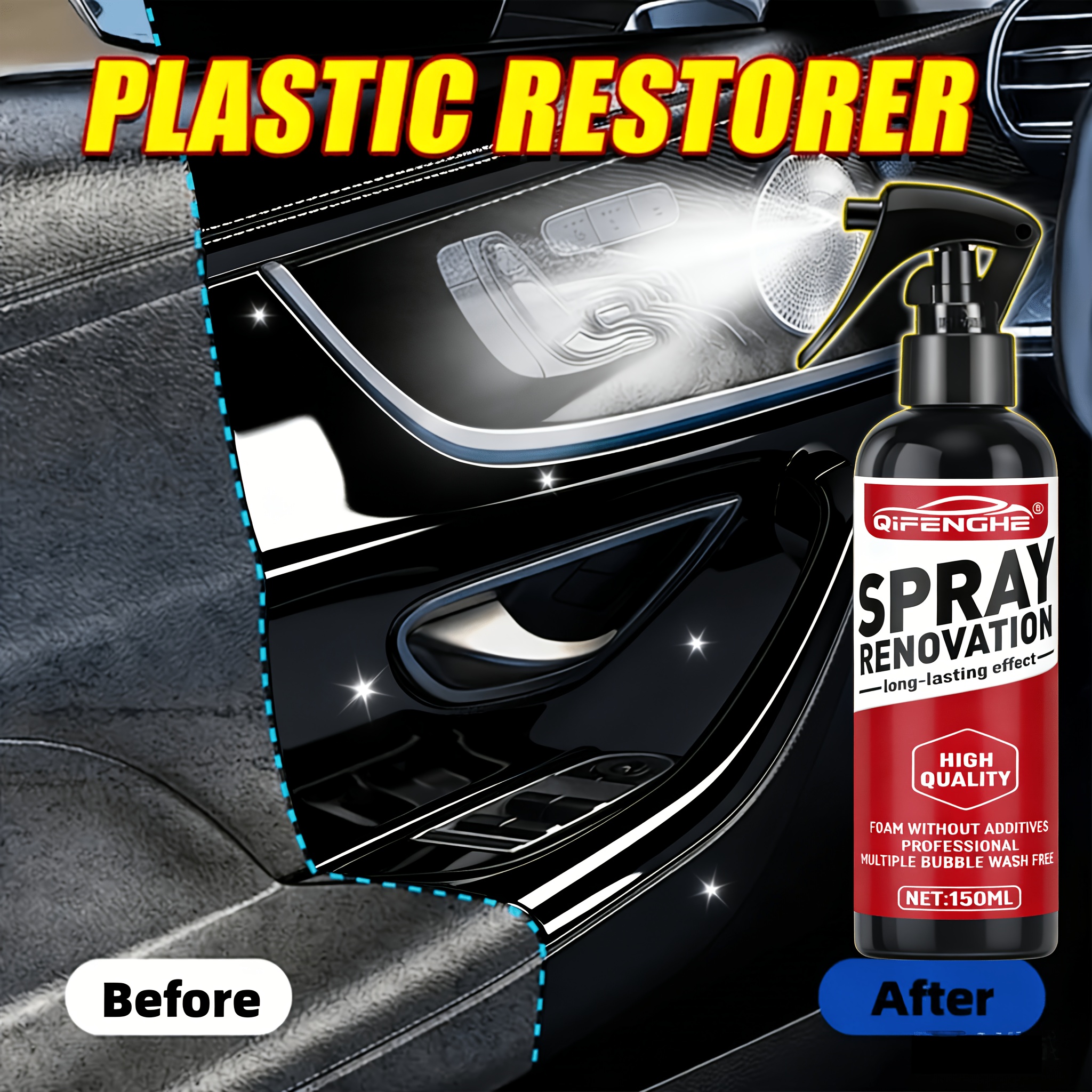 Leather Cleaner Interior - 5.07oz Cleaner for Car Interiors, Leather