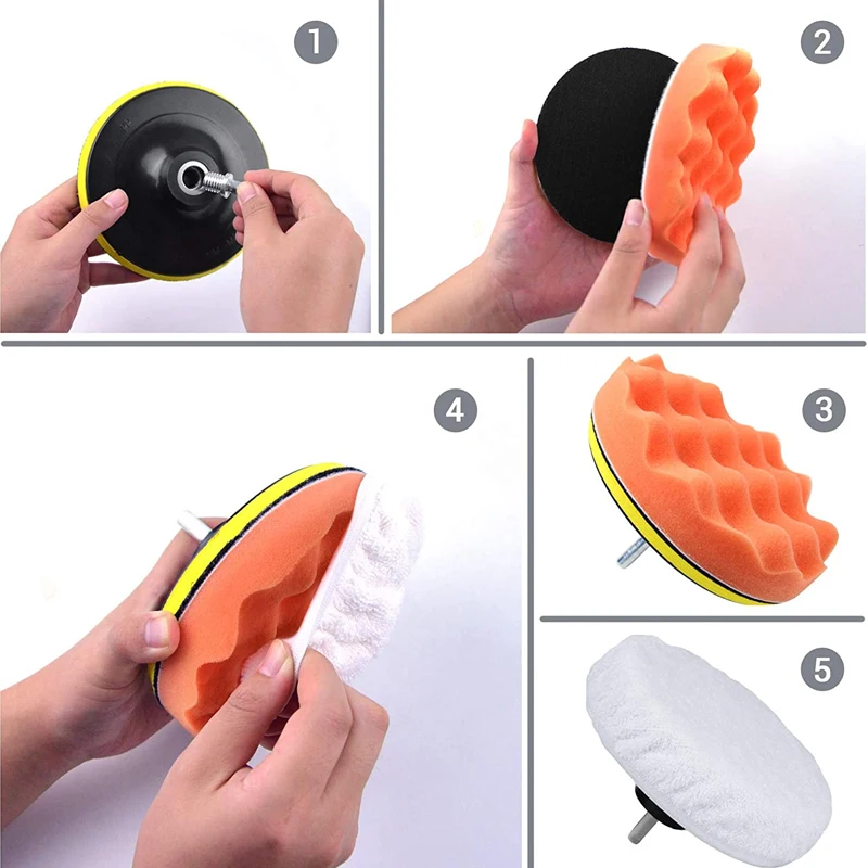 6pcs/8pcs/set Car Polishing Sp - Polish Pad Set Buffer ulasan dan harga