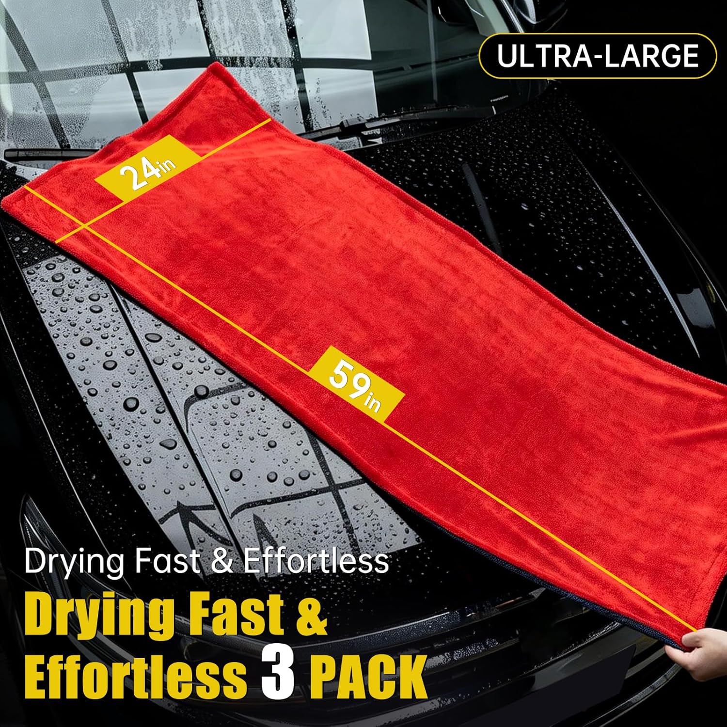 3-Pack Car Drying Towel Microf - Microfiber Towel Detailing ulasan dan harga
