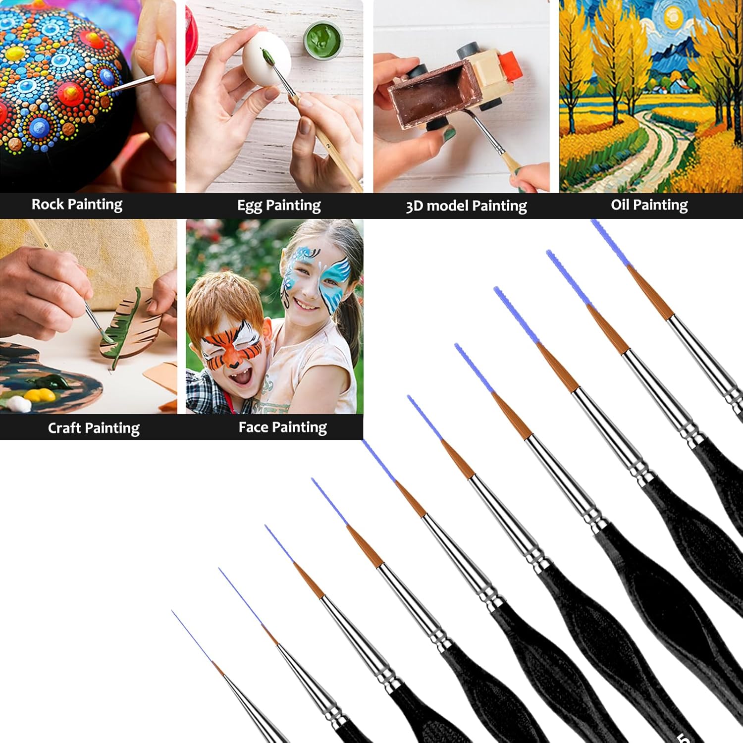 10 Miniature Paint Brushes Set - Detailing Brush Set ulasan dan harga
