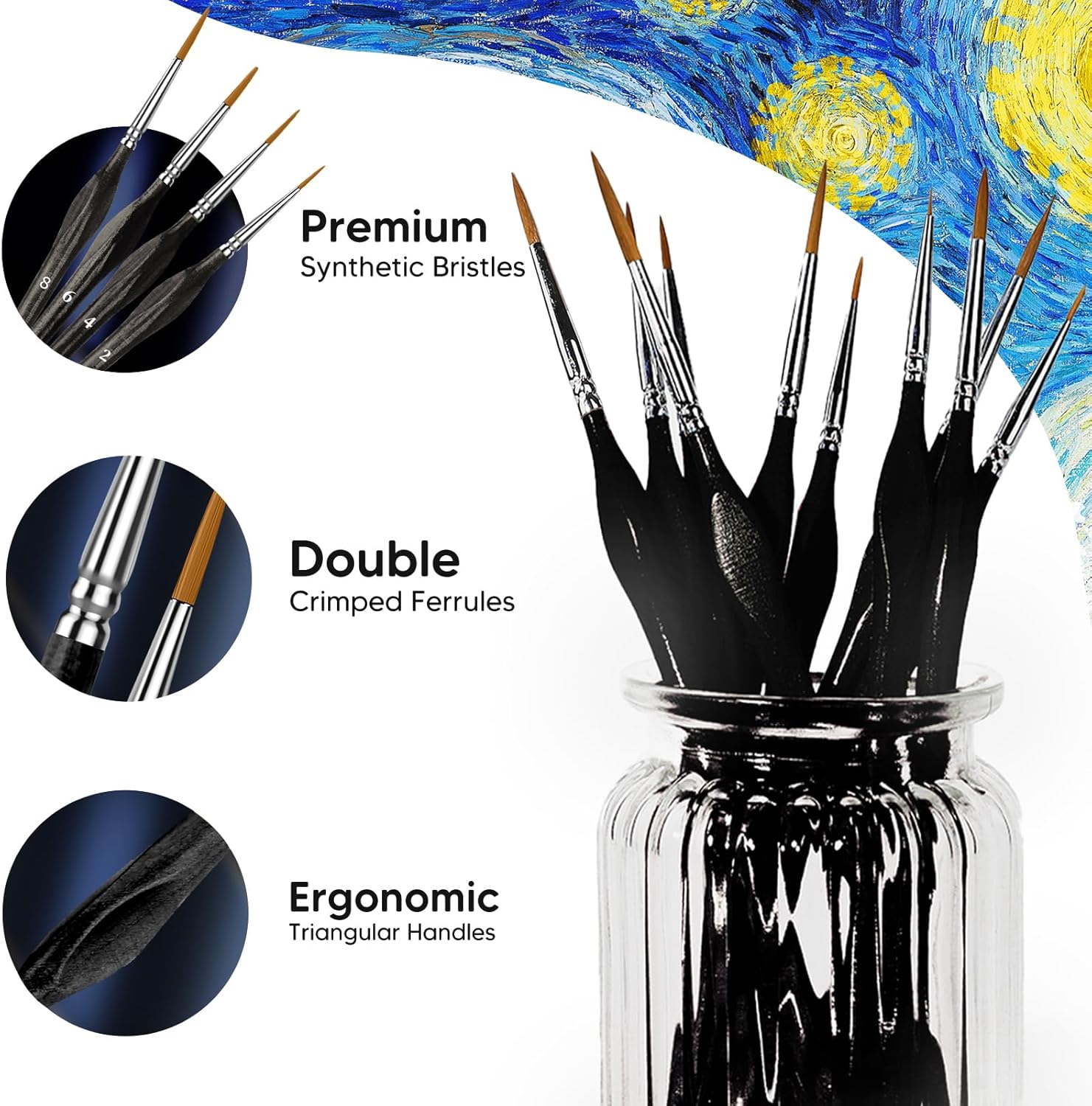 10 Miniature Paint Brushes Set - Detailing Brush Set ulasan dan harga