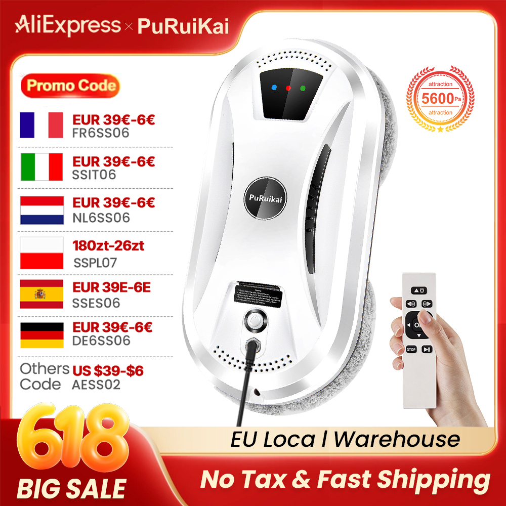 PuRuiKai AI Window Cleaning Ro - Glass Cleaner Streak ulasan dan harga